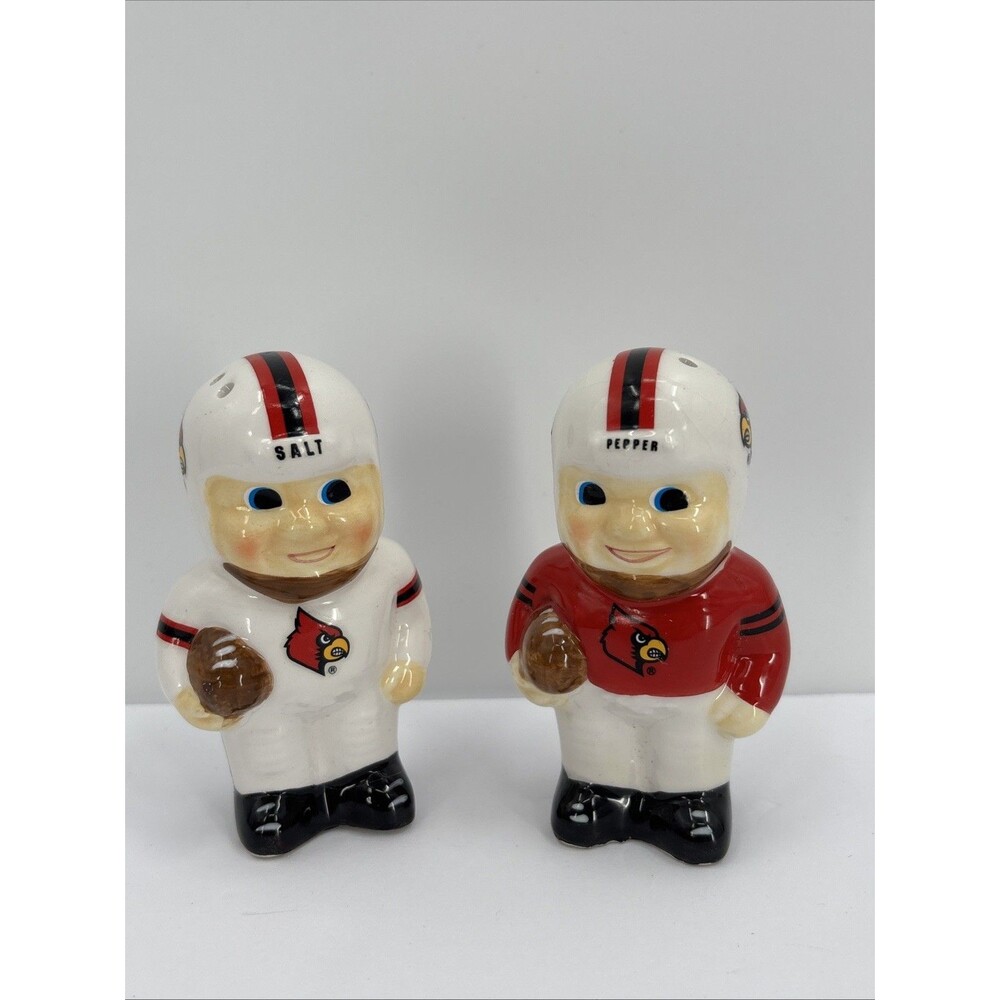 University of Louisville Cardinals Football Player Salt & Pepper Shaker Set NCAA